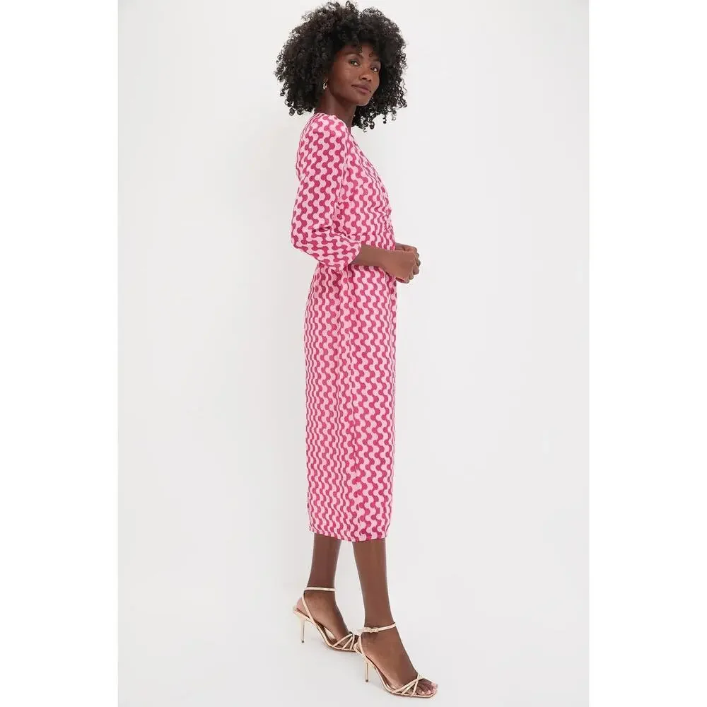 HYACINTH HOUSE Pink Geo Stripe Cut-Out Cosmina Dress Size M NWT - Picture 5 of 7